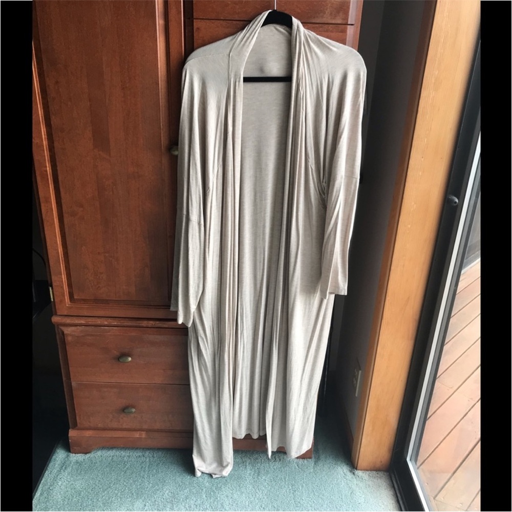 Elegant duster from Lane Bryant. Very long.